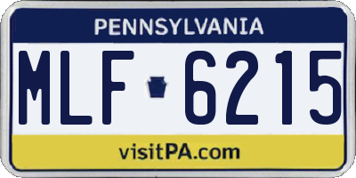 PA license plate MLF6215