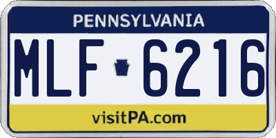 PA license plate MLF6216