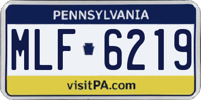 PA license plate MLF6219