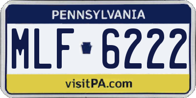 PA license plate MLF6222