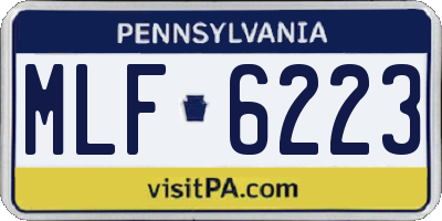 PA license plate MLF6223