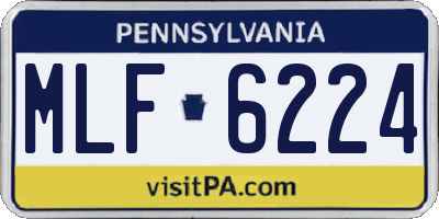 PA license plate MLF6224
