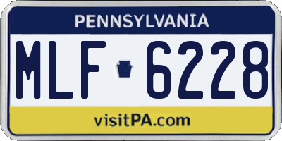 PA license plate MLF6228