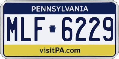 PA license plate MLF6229