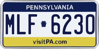 PA license plate MLF6230