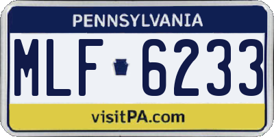 PA license plate MLF6233