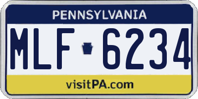 PA license plate MLF6234
