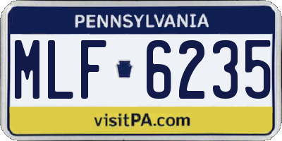 PA license plate MLF6235