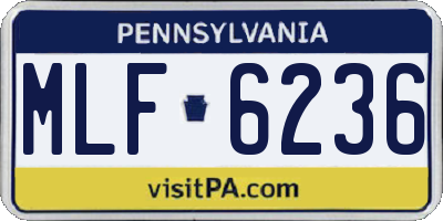 PA license plate MLF6236