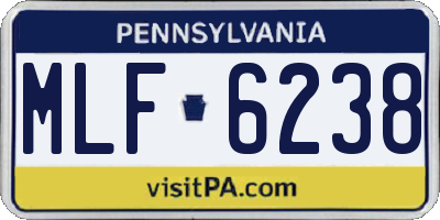 PA license plate MLF6238