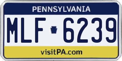 PA license plate MLF6239
