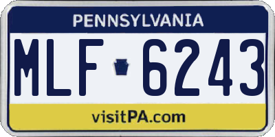 PA license plate MLF6243