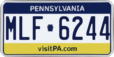 PA license plate MLF6244