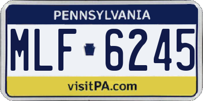 PA license plate MLF6245