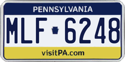 PA license plate MLF6248