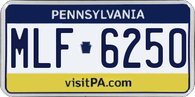 PA license plate MLF6250