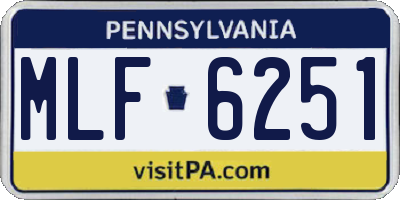 PA license plate MLF6251