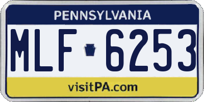 PA license plate MLF6253