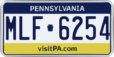 PA license plate MLF6254