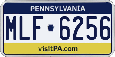 PA license plate MLF6256