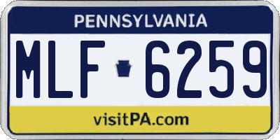 PA license plate MLF6259