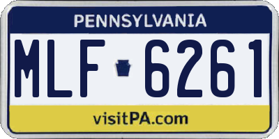 PA license plate MLF6261