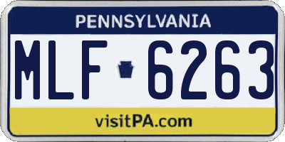 PA license plate MLF6263
