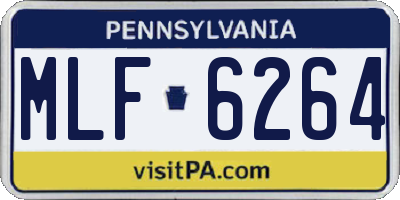 PA license plate MLF6264