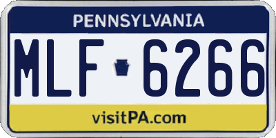 PA license plate MLF6266