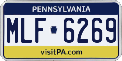 PA license plate MLF6269