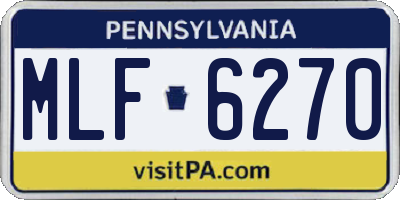 PA license plate MLF6270