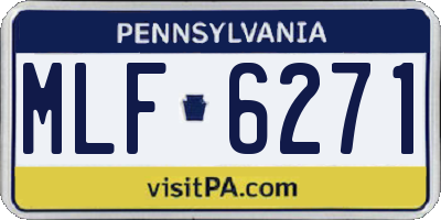 PA license plate MLF6271