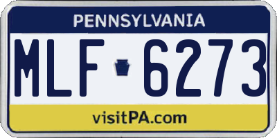 PA license plate MLF6273