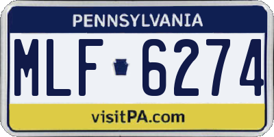 PA license plate MLF6274