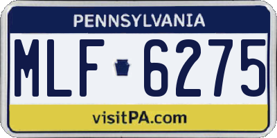 PA license plate MLF6275