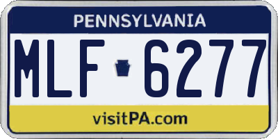 PA license plate MLF6277