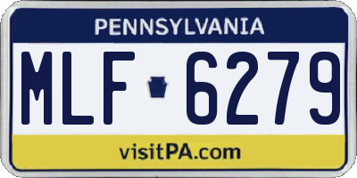 PA license plate MLF6279