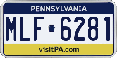 PA license plate MLF6281