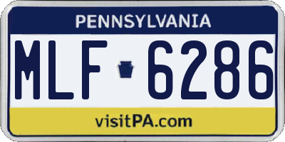 PA license plate MLF6286