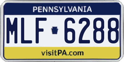 PA license plate MLF6288