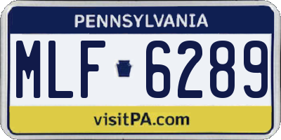 PA license plate MLF6289