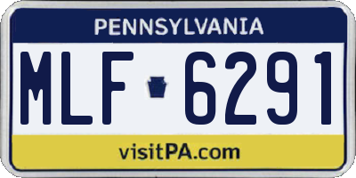 PA license plate MLF6291