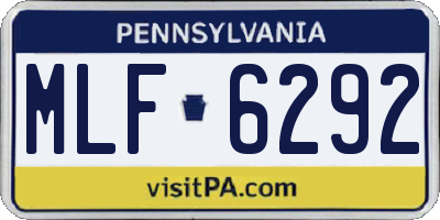PA license plate MLF6292