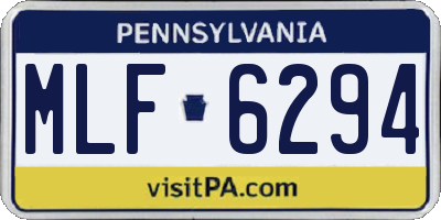 PA license plate MLF6294