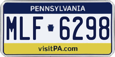 PA license plate MLF6298