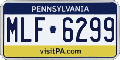 PA license plate MLF6299