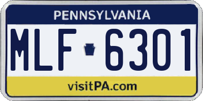 PA license plate MLF6301