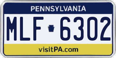 PA license plate MLF6302