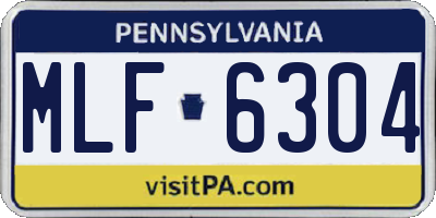 PA license plate MLF6304