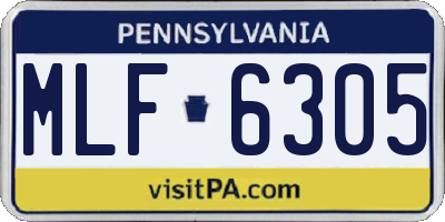 PA license plate MLF6305